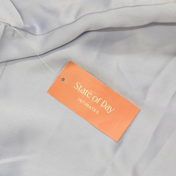 NEW State Of Day Womens Silk Touch Woven Pajama Shirt Top Eventide Blue 2XL - Picture 3 of 6